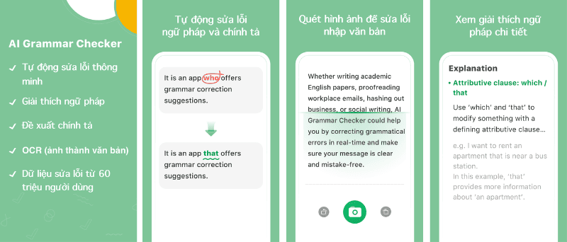 ứng dụng học ngữ pháp tiếng Anh